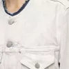 Cropped Collarless Denim Jacket Cropped Collarless Denim Jacket