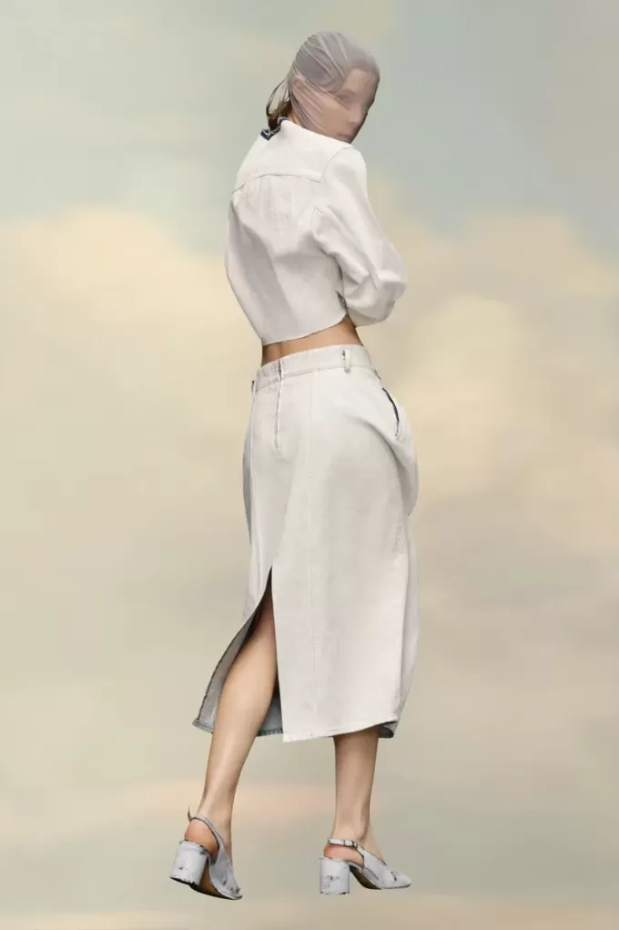 Denim Gathered Skirt Denim Gathered Skirt