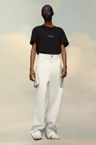 Denim jeans with slash details