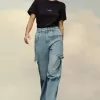 Denim jeans with slash details Denim jeans with slash details