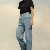 Denim jeans with slash details Denim jeans with slash details