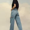 Denim jeans with slash details Denim jeans with slash details