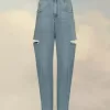 Denim jeans with slash details Denim jeans with slash details