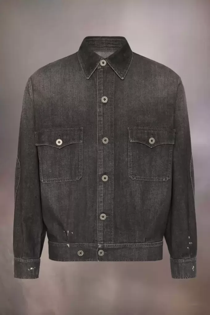Distressed denim jacket