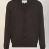 Elbow patch wool cardigan