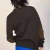 Elbow patch wool cardigan