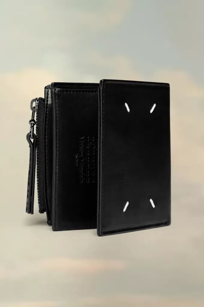 Folded leather wallet