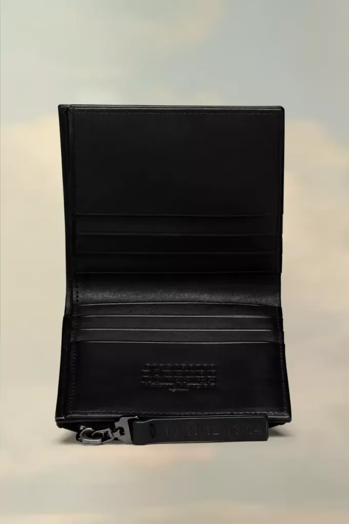 Folded leather wallet