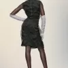 Gathered organza dress