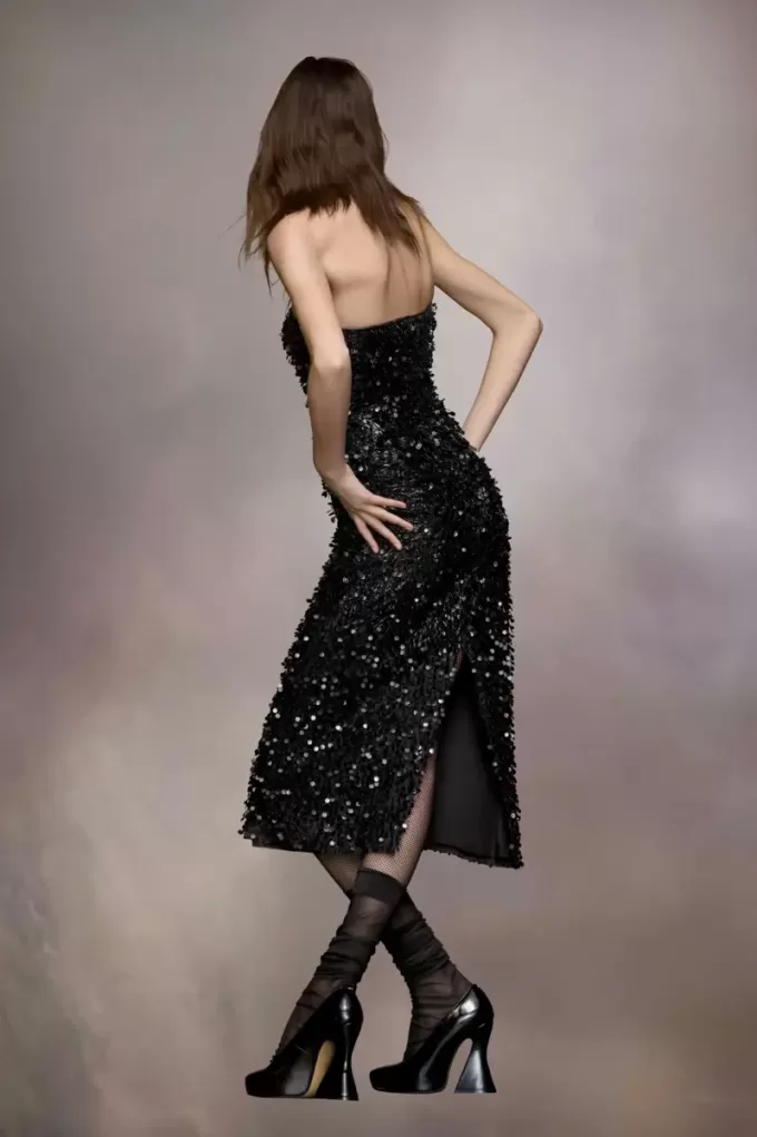 Hand embroidered sequin dress
