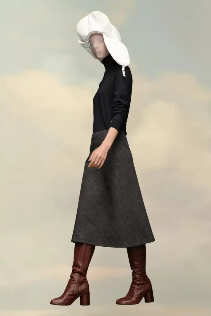 Herringbone A-Line Skirt