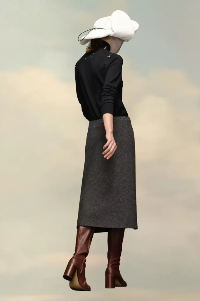 Herringbone A-Line Skirt