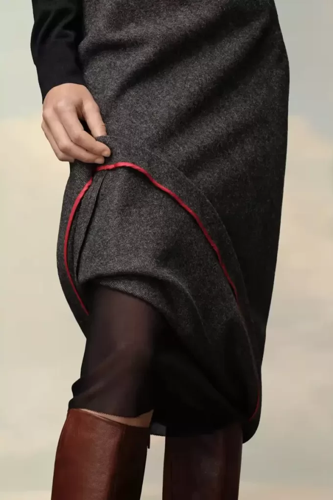 Herringbone A-Line Skirt