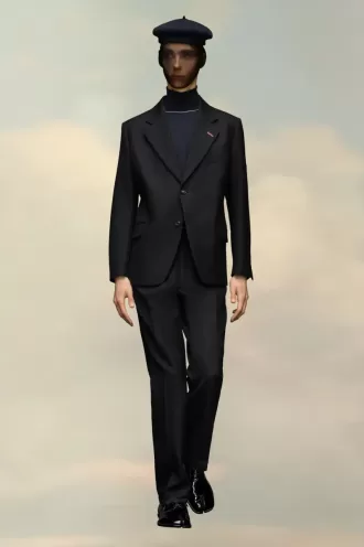 Wool Herringbone Trousers