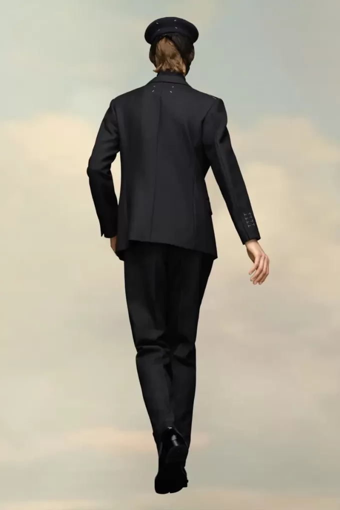 Wool Herringbone Trousers