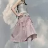 Laminated taffeta midi skirt