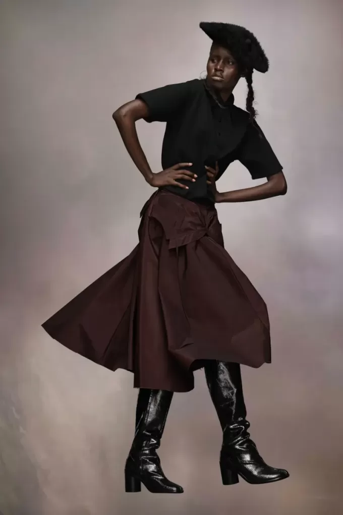Maison Margiela Taffeta Midi Skirt