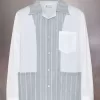 Patchwork pinstripe shirt