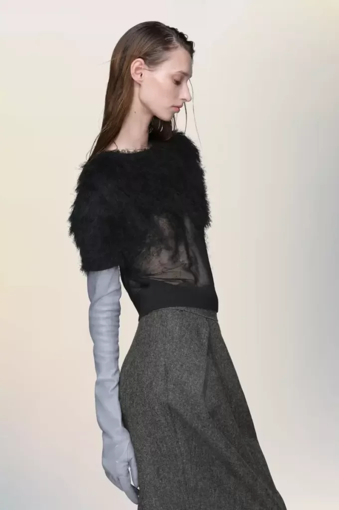 Retrograde silk knit top