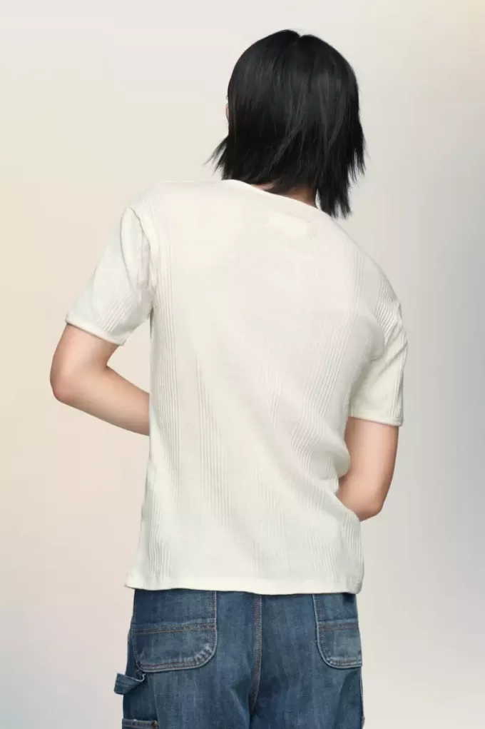 Ribbed cotton t-shirt