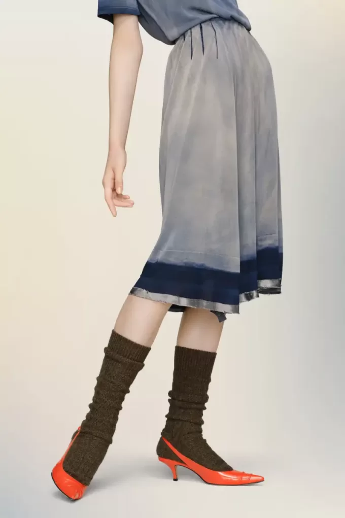 Sun-faded midi skirt