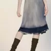 Sun-faded midi skirt