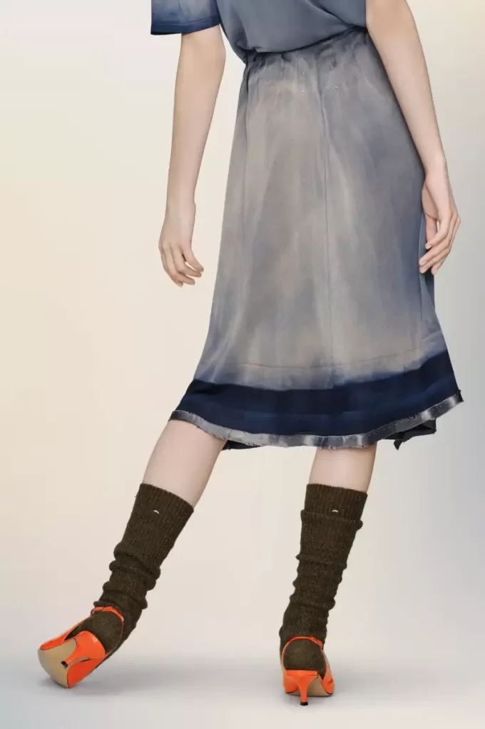 Sun-faded midi skirt