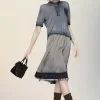 Sun-faded midi skirt