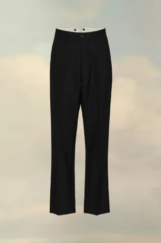Wool Herringbone Trousers