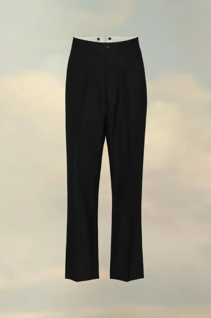 Wool Herringbone Trousers